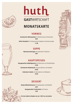 monatskarte pdf - Huth Gastwirtschaft