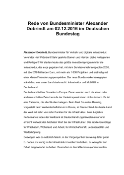 Bundestagsrede von Minister Dobrindt vom 02.12.2016