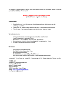 Physiotherapeutin/Physiotherapeuten