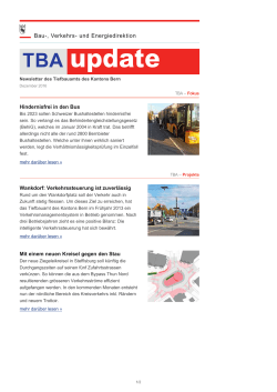 Newsletter TBA update, Ausgaben vom Dezember - Bau