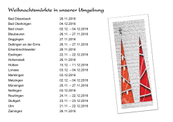 Weihnachtsmärkte in unserer Umgebung