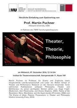 Einladung zum Gastvortrag Martin Puchner