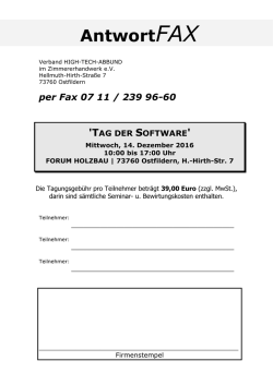 Dienstag, 18 - Verband HIGH-TECH