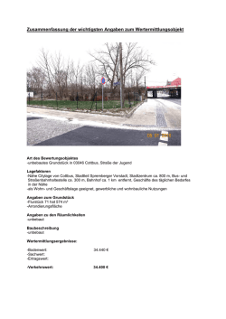 Zusammenfassung der wichtigsten Angaben zum