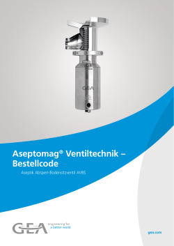 Aseptomag® Ventiltechnik – Bestellcode
