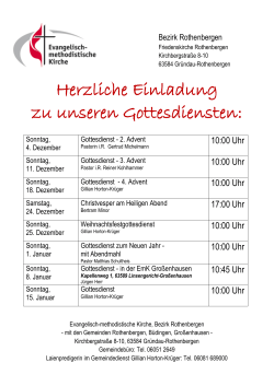 Herzliche Einladung zu unseren Gottesdiensten - EMK