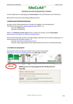 Infoblatt f&uuml;r die Studierenden des 1. Semesters der
