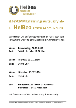 iLifeSOMM Erfahrungsaustausch/Info