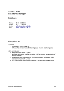 Yasmina Neff HR Interim-Manager Freelancer Competencies