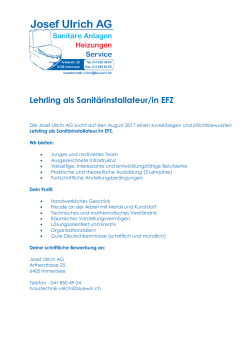 Lehrling als Sanitärinstallateur/in EFZ