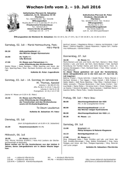 Pfarrbrief St. Sebastian Lobberich Nettetal