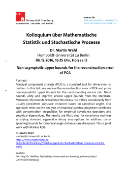 Kolloquium über Mathematische Statistik und Stochastische Prozesse