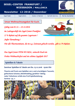 Aktueller Newsletter als PDF - Segel-Center Frankfurt / Segel