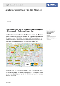 Fahrplanwechsel: Neuer StadtBus 144 Scheidplatz