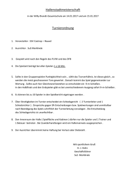 Hallenstadtmeisterschaft Turnierordnung