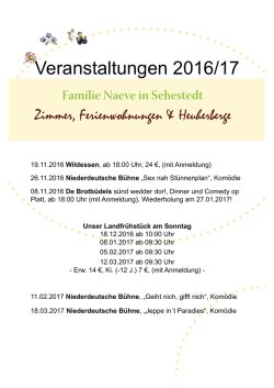 Veranstaltungen 2016/17