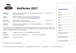 Reitferien 2017 - Mattenhof Wolfwil
