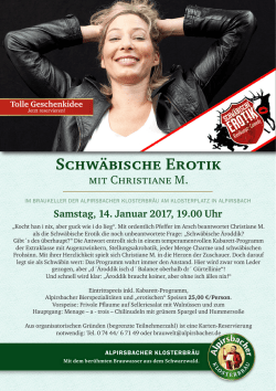 Kabarett in der Brauwelt Samstag, 14. Januar 2017 19.00 Uhr im
