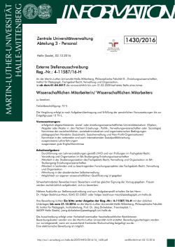 information - Zentrale Universit&auml;tsverwaltung - Martin