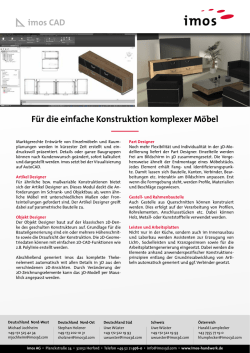 imos CAD F&uuml;r die einfache Konstruktion komplexer M&ouml;bel