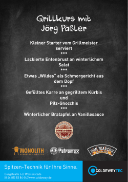 Grillkurs mit J&ouml;rg P&auml;&szlig;ler