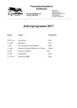 Jahresprogramm 2017 - Tauchclub Amphibium
