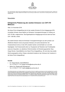 Newsletter - Swiss Prime Anlagestiftung