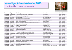in Apolda jeden Tag 16.30Uhr
