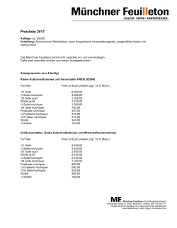 Preisliste 2017 - Münchner Feuilleton