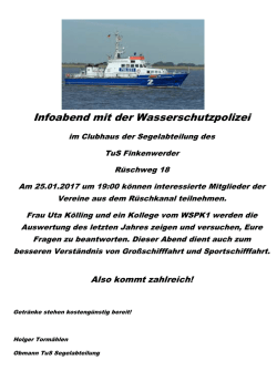 Infoabend mit der Wasserschutzpolizei