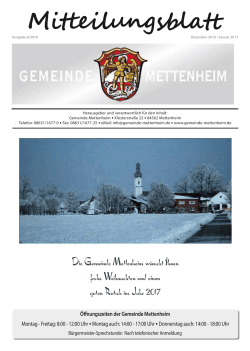 Mitteilungsblatt - Gemeinde Mettenheim
