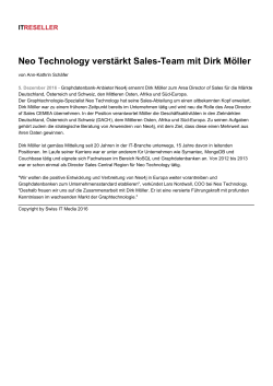 Neo Technology verstärkt Sales-Team mit Dirk