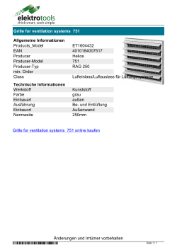 Datenblatt Grille for ventilation systems 751
