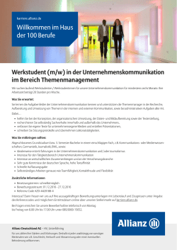 in der Unternehmenskommunikation im Bereich Themenmanagement