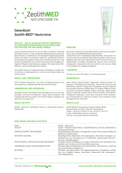 Zeolith MED® Hautcreme - Zeolith Bentonit Versand