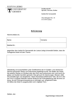 Eigenst&auml;ndigkeitserkl&auml;rung Germanistik - Justus-Liebig