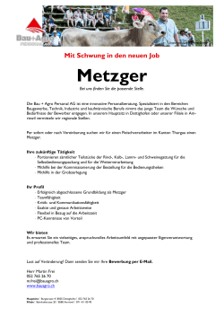 Metzger - Bau+Agro Personal AG
