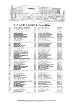 Ihr Honda-H&auml;ndler in Ihrer N&auml;he.