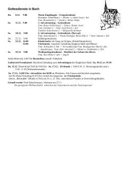 Gottesdienste in Bach