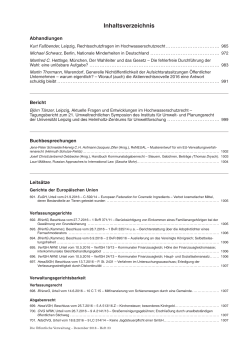 Inhaltsverzeichnis