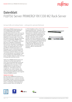 Datenblatt FUJITSU Server PRIMERGY RX1330 M2 Rack