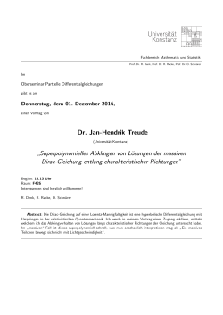 Dr. Jan-Hendrik Treude - FB Mathematik und Statistik