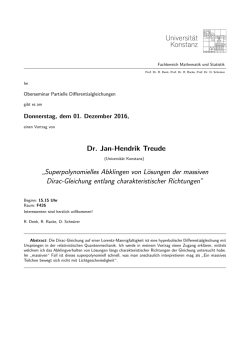 Dr. Jan-Hendrik Treude - FB Mathematik und Statistik