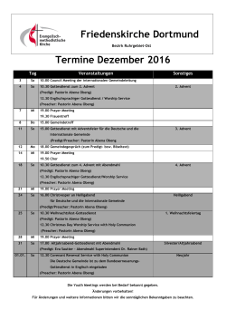Gemeindekalender Dezember 2016