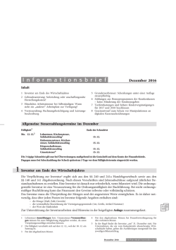 I nformationsbrief - Steuerkanzlei Monika Reichart