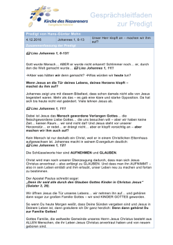 Predigt von Debora G&uuml;ting