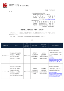 資金の借入（金利決定）に関するお知らせ