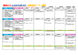 出発決定コース一覧表