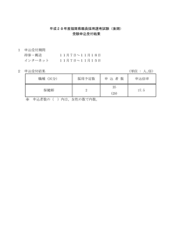 1 申込受付期間 持参・郵送 11月7日～11月18日