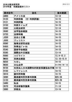 請求記号 誌名 製本範囲 A400 アメリカ法 13